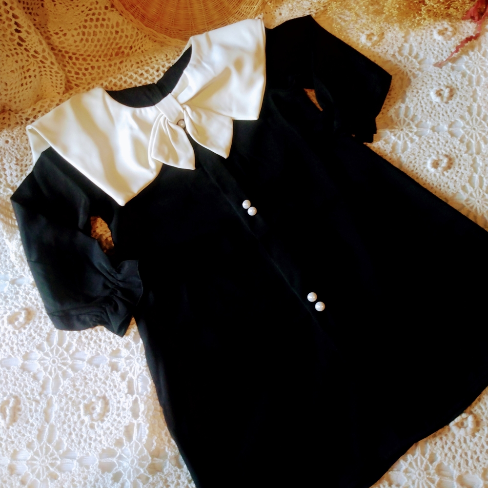 Elegant Black and White Kids Formal Dress